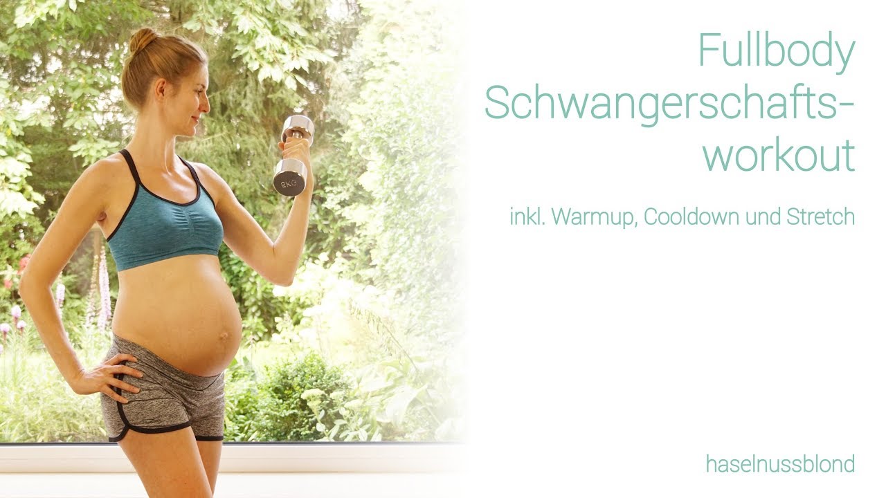 FULLBODY SCHWANGERSCHAFTSWORKOUT drittes Trimester / inkl. Warmup, Cooldown & Stretch