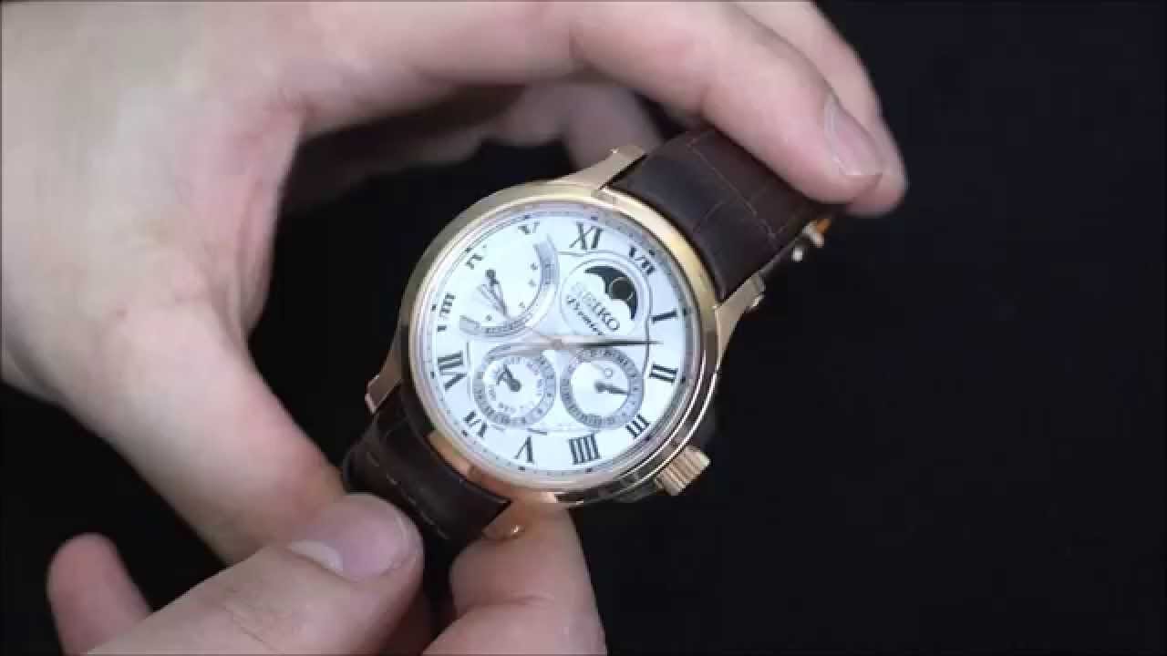 Seiko Premier Kinetic Direct Drive Moonphase SRX008P1 Watch Review | aBlogtoWatch