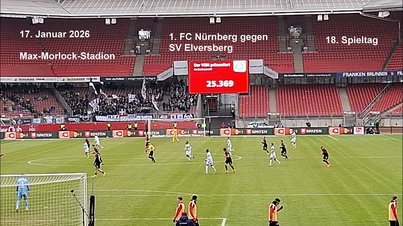 Stadionbesuch am 18. Spieltag bei 1.FC Nürnberg gegen SV Elversberg am 17.1.2026