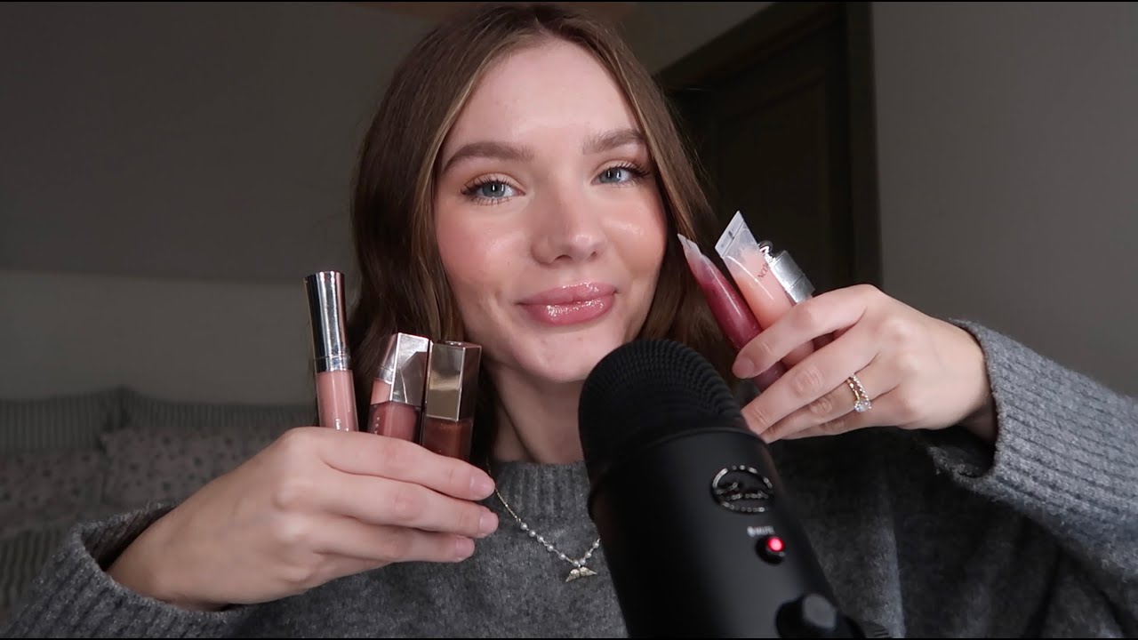 ASMR | lipgloss applications (mouth sounds)
