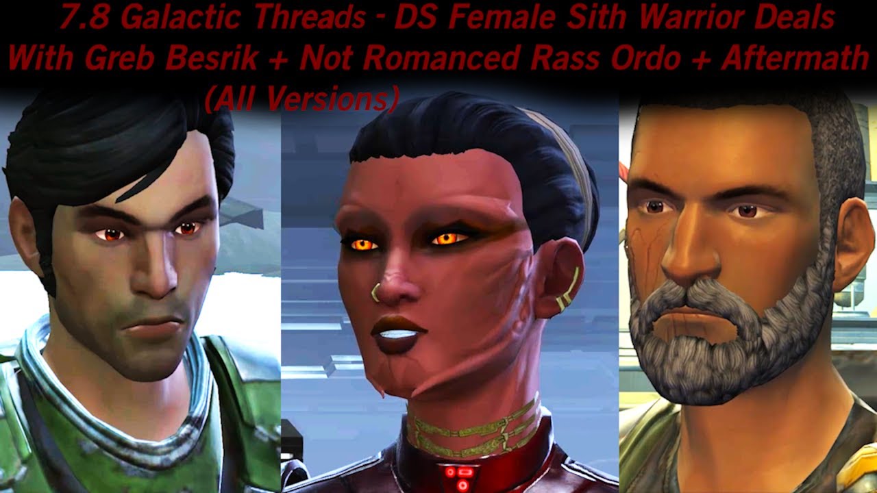 SWTOR 7.8 Галактические темы - Женщина-воин ситхов из DS справляется с Гребом Бесриком + нет рома...