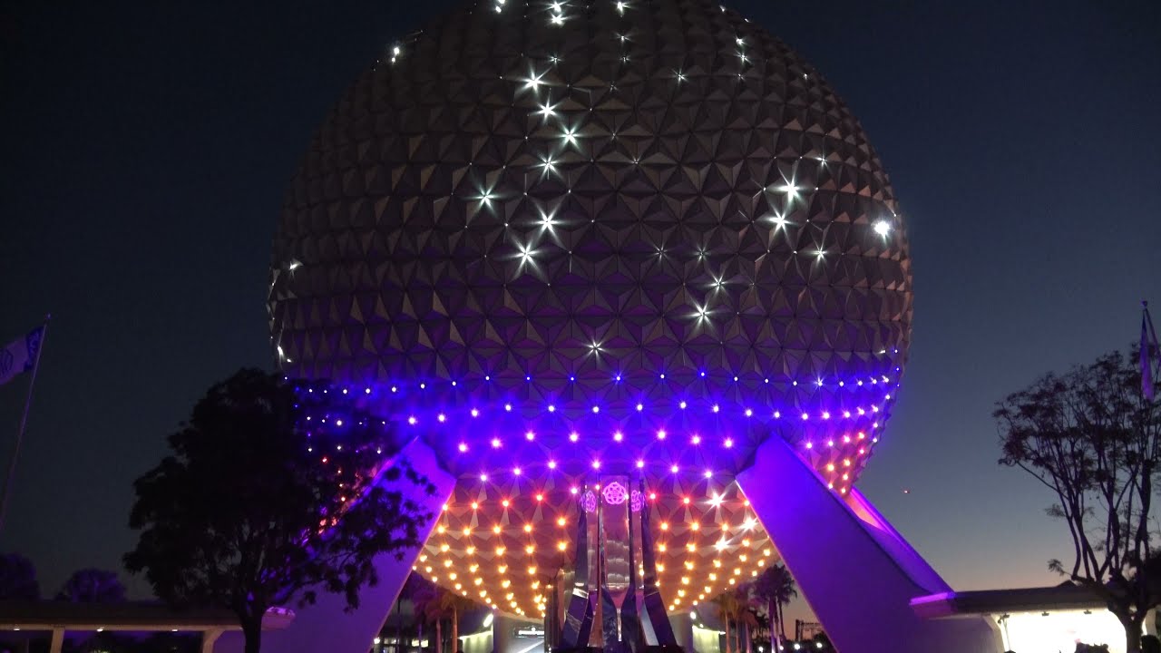 Spaceship Earth Light Show - EPCOT (2021) 4K