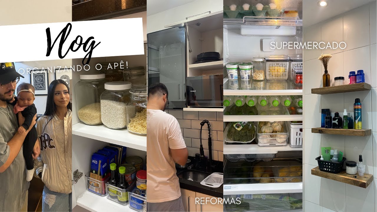 COMPRAS DO MÊS NO SUPERMERCADO, ORGANIZANDO A COZINHA TODA E MINI REFORMAS NO APÊ!