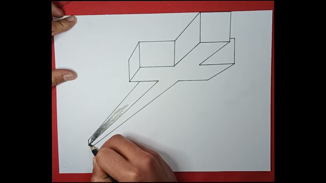 Dibujo de Cruz con 1 Punto de Fuga✏️
