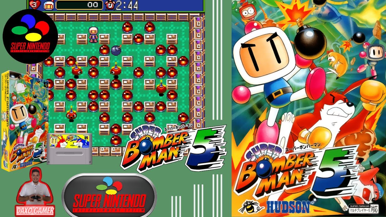 Super Bomberman V (5) (Super Nintendo,SNES)(1997)🎮ZERADO - Longplay jogando ATÉ ZERAR e Comentando