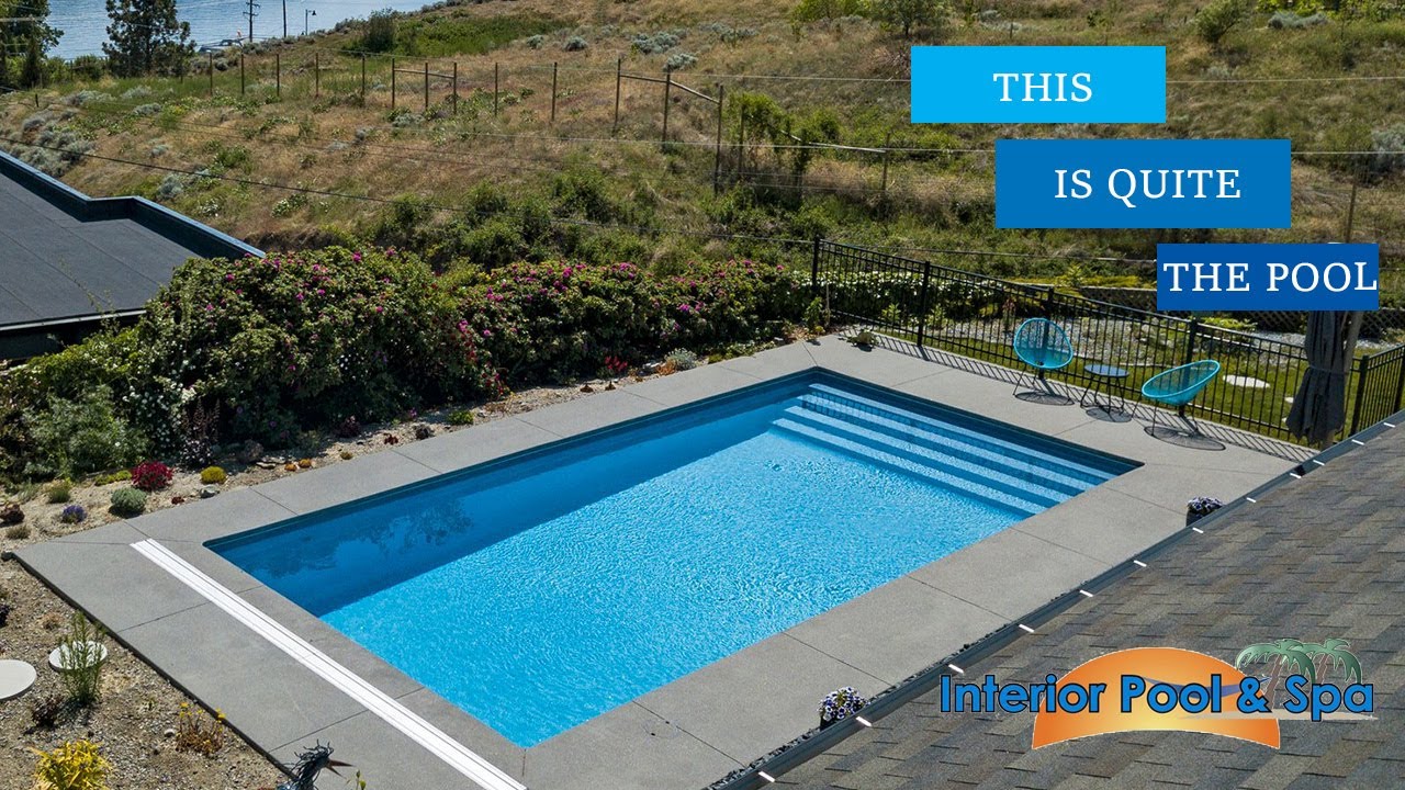 Interior Pool and Spa - Latham Lakeshore Fiberglass Pool - West Kelowna