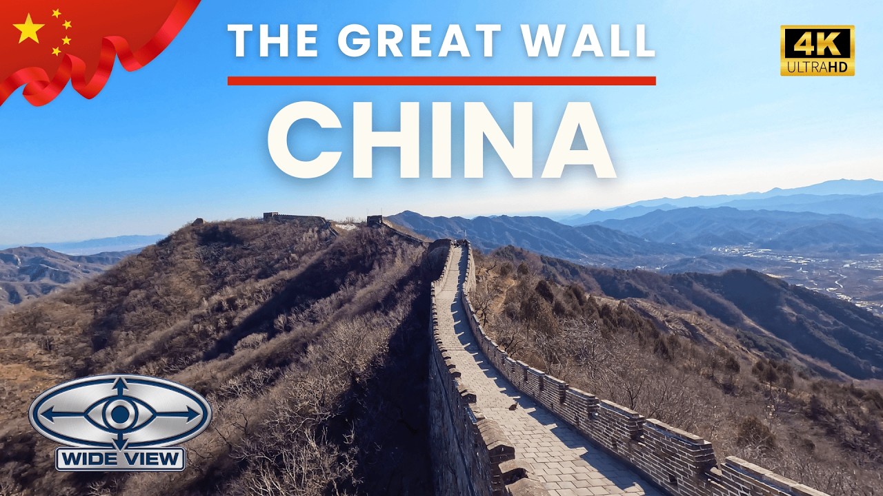 Relaxing Winter Walk on the Great Wall of China | Mutianyu | Binaural Audio Walking Tour 4K | Sunny