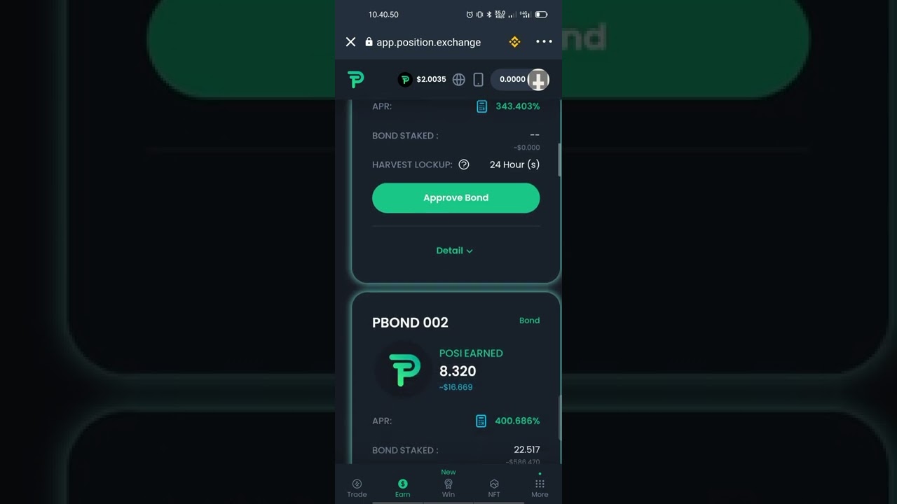 BOND 02  POSITION EXCHANGE | Fix APR 400% |#farming #staking #cryptocurrency #decentralizedexchanger