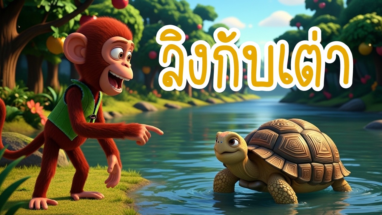 ลิงกับเต่า  (นิทานก่อนนอน) (นิทานสำหรับเด็ก)