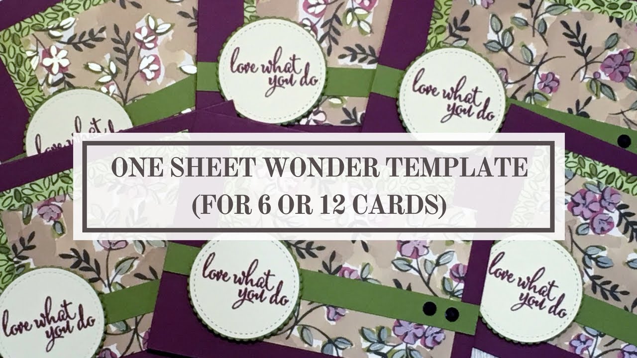 One Sheet Wonder Cards Template (FOR 6 OR 12 CARDS)