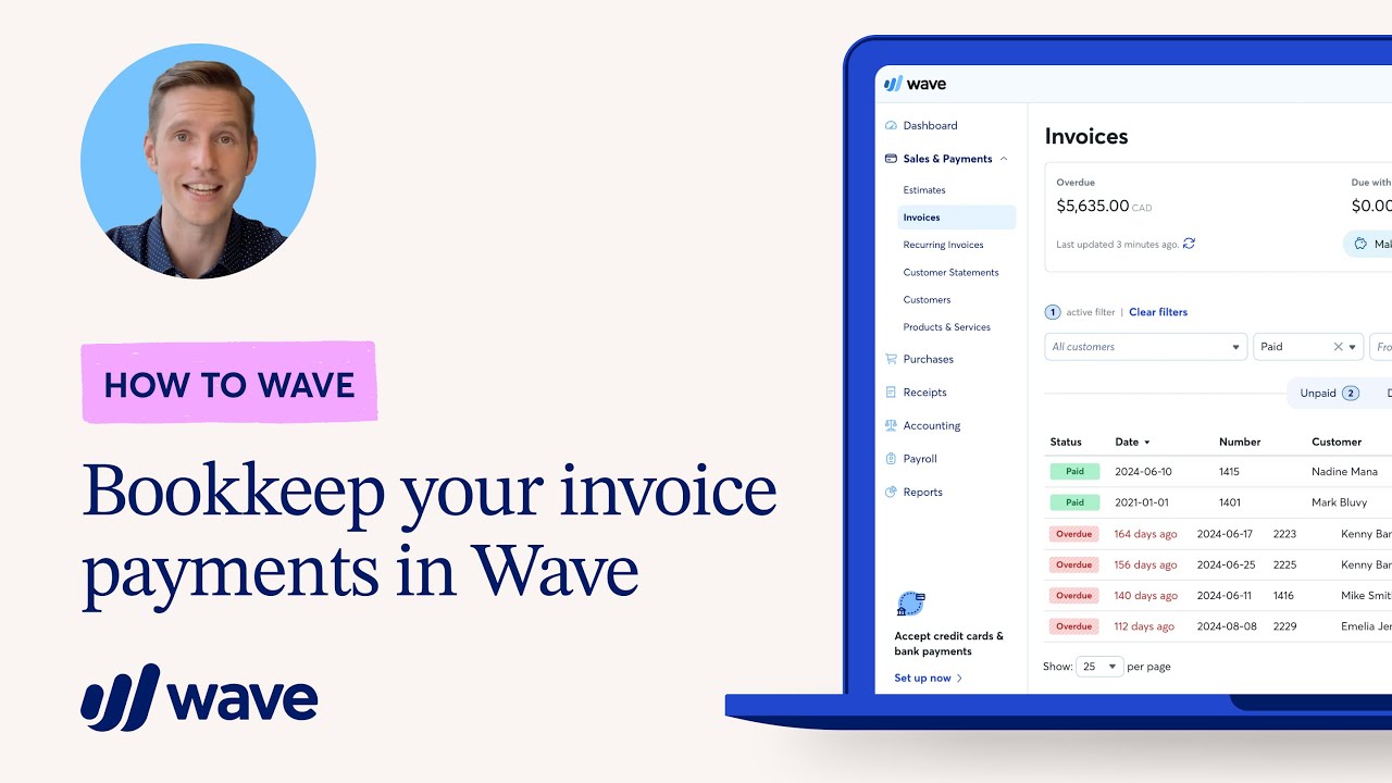 Как вести учет платежей по счетам в Wave | Как использовать Wave