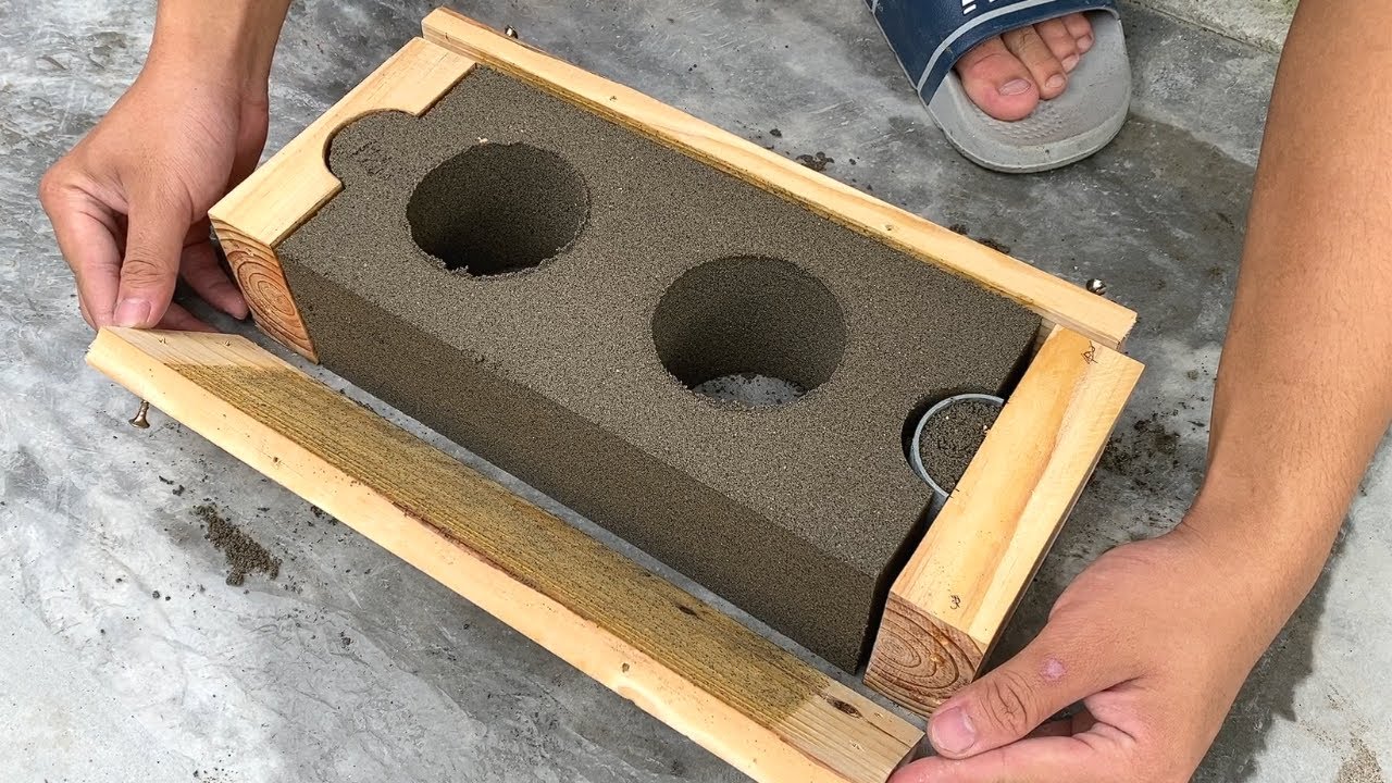 Amazing Casting Bricks From Wooden Mold - Sand & Cemment