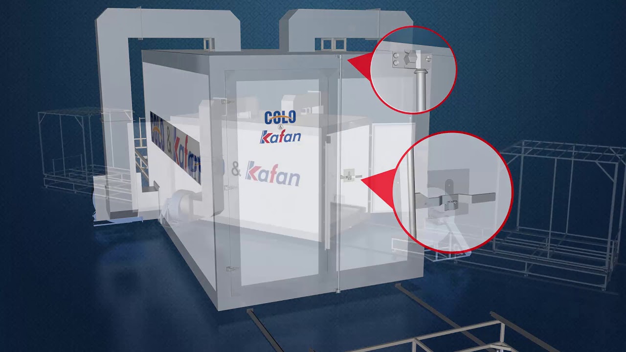 How does a powder coating oven middle with a door  work?