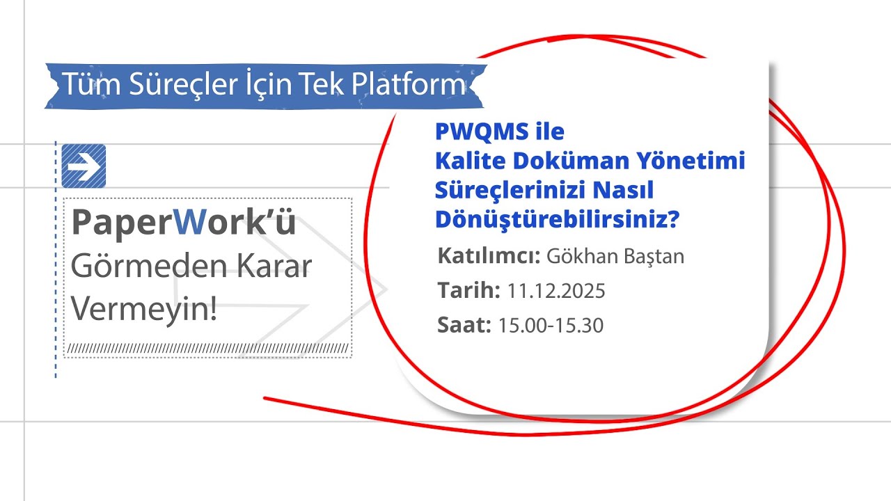PaperWork ile Sadece 30 Dakika PWQMS ile Kalite Doküman Yönetimi Süreçlerinizi Nasıl  Dönüşür
