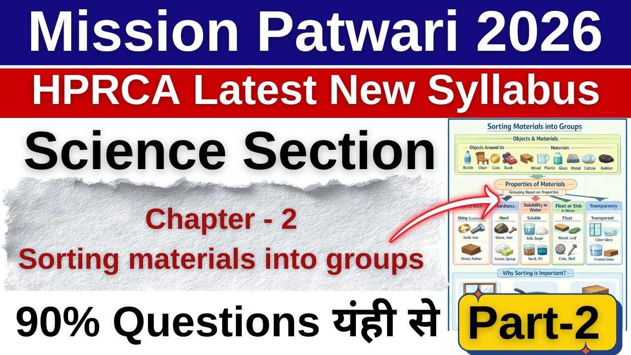 HP Patwari Science Class - 2 !! Sorting materials into groups !! GKSTUDY !!