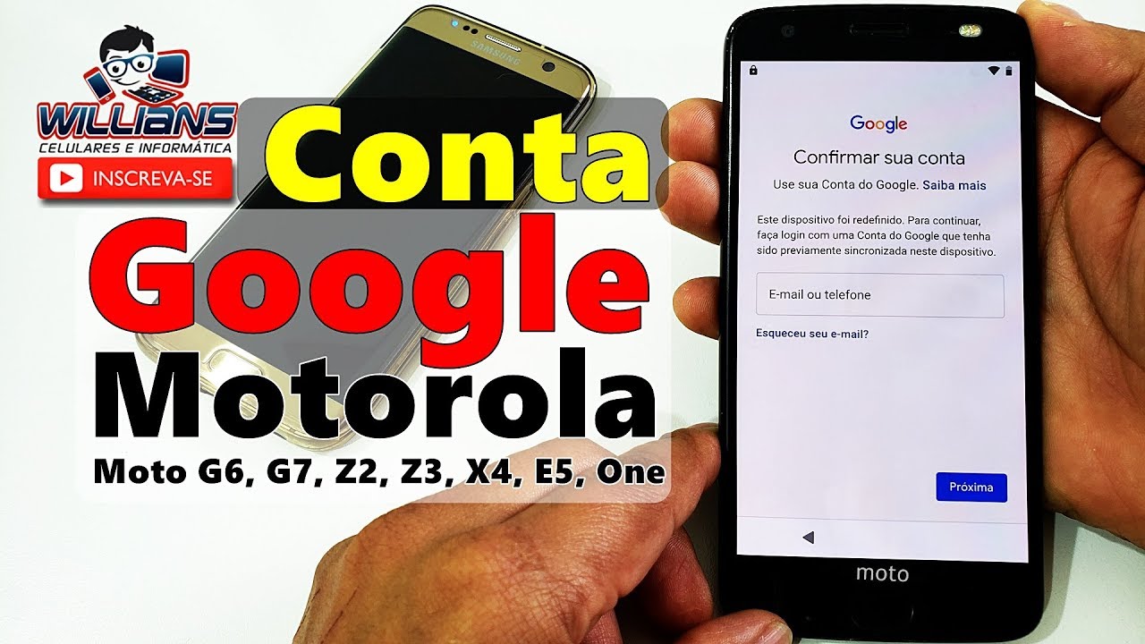 Conta Google Motorola Android 9 Atualizado, Sem PC, Moto G6, G7, Z2, Z3, X4, E5, One