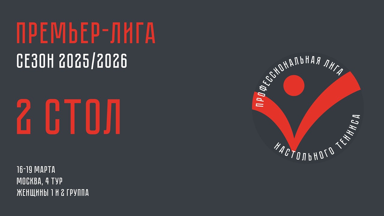 Чемпионат ПЛНТ 25/26. Премьер-лига. Женщины. 4 тур. 2 стол. 18.03.2026