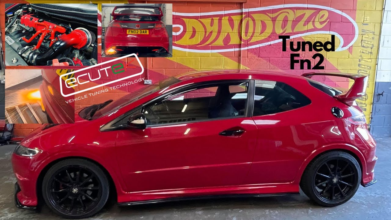 УДИВИТЕЛЬНЫЙ Honda Civic FN2 Civic Type R Skunk2 Inlet Tegiwa 70mm Exhaust и Ecutek Remap
