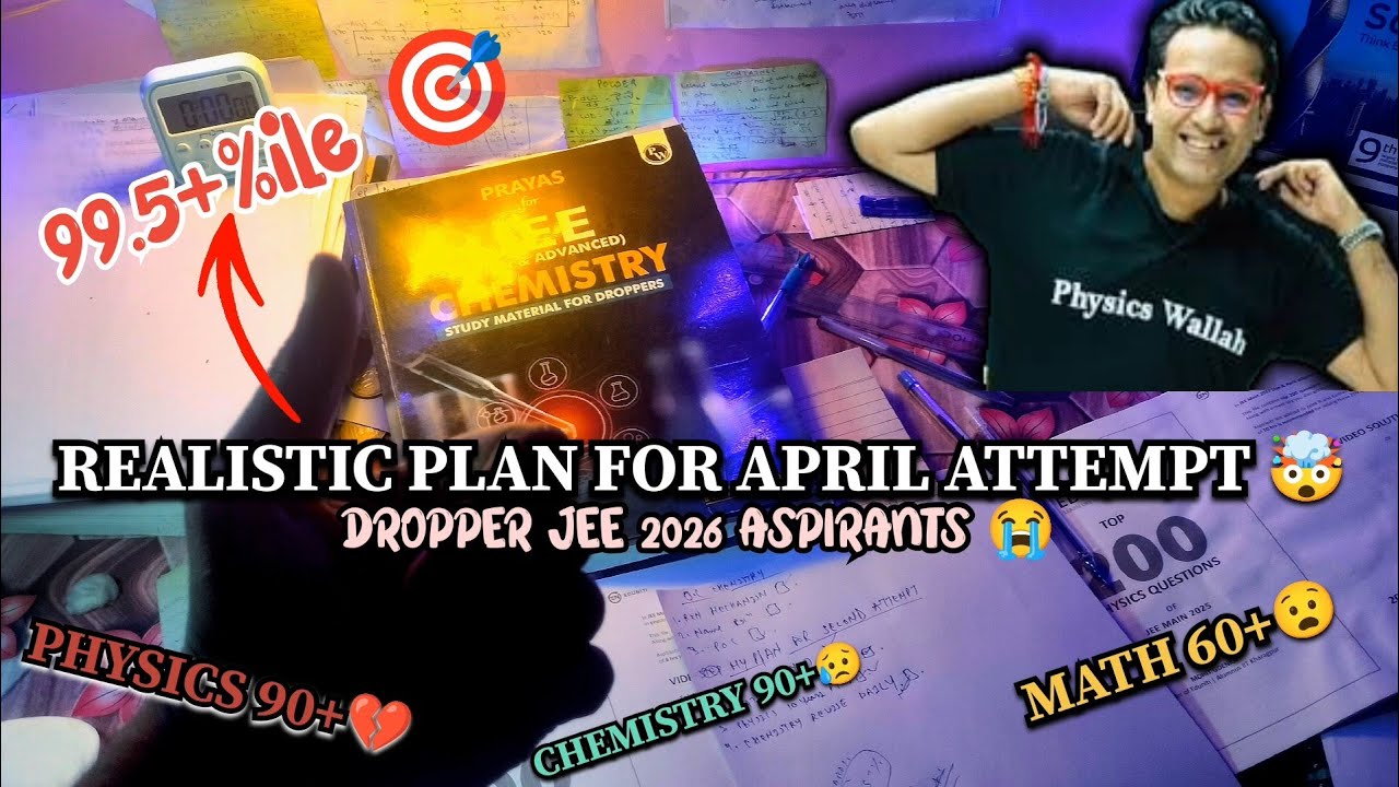 *Realistic plan for april attempt 😰to score 99+%ile 😍🎉|| jee mains answer key😭#jee2026#jeemains #pw 