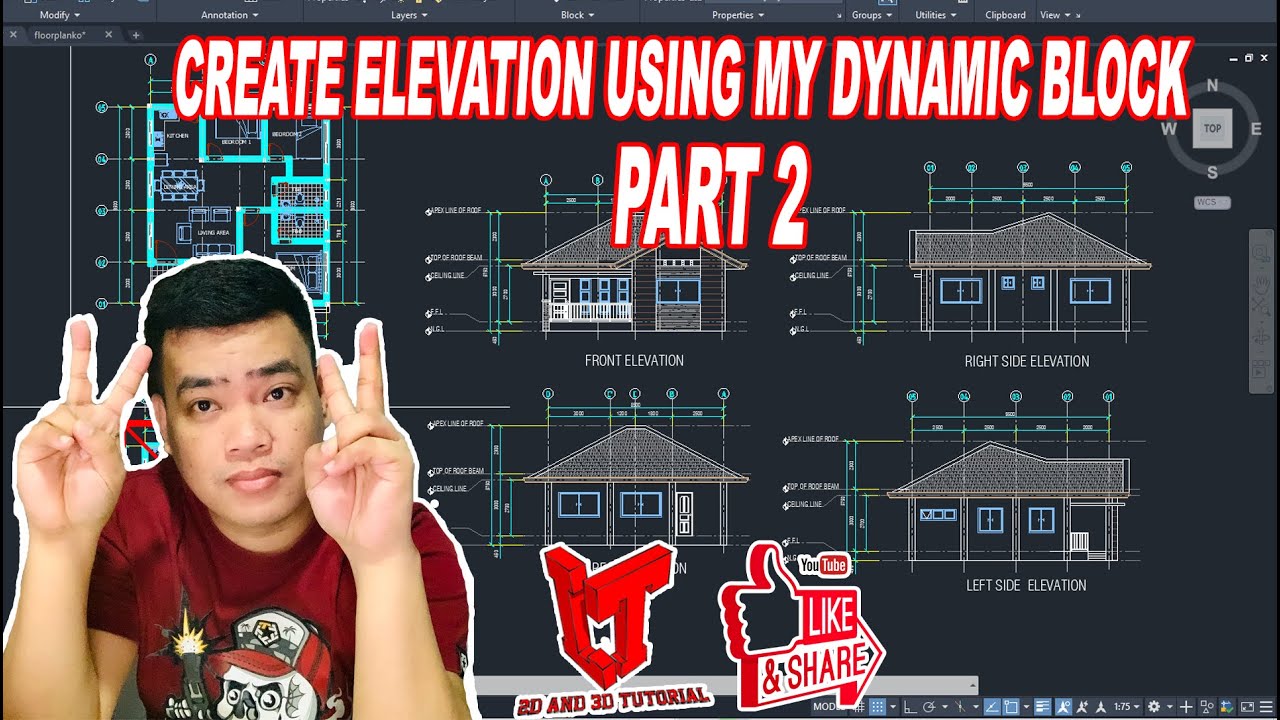CREATE ELEVATION USING MY DYNAMIC BLOCK PART 2