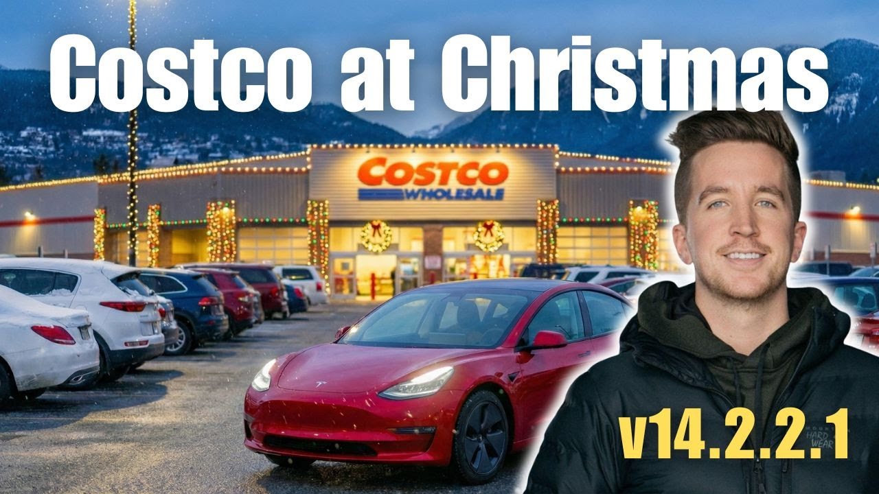 Can Tesla FSD handle Costco at Christmas? | FSD V14.2.2.1