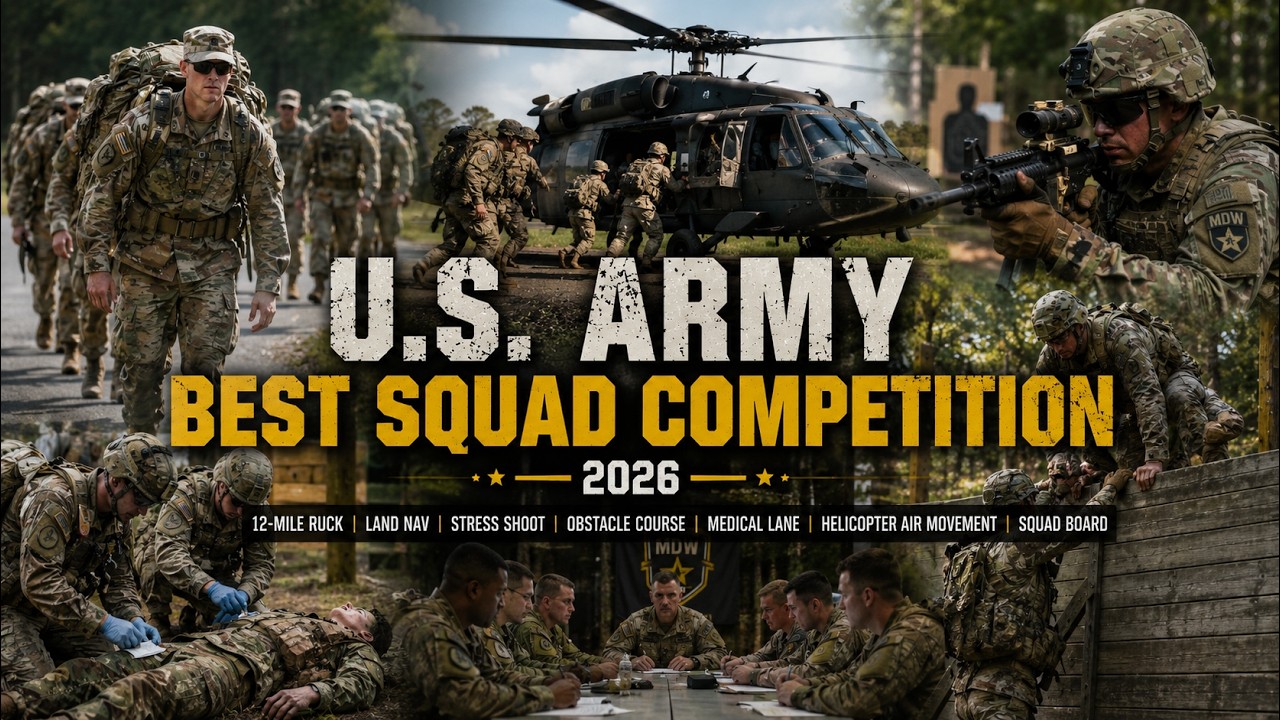U.S. Army Best Squad Competition 2026 | Brutal 12-Mile Ruck, Stress Shoot and Obstacle Course