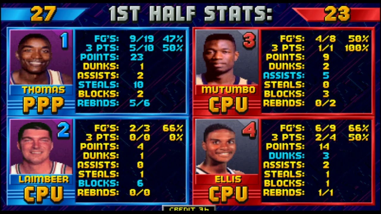 NBA Jam: Detroit Pistons Vs Denver Nuggets (MAME) Pistons Season Game 8