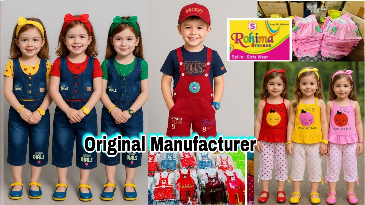 ₹35, ₹45, ₹55, Kids Cotton, Hosiery Dress Manufacturer || Frock, Skate Top, Dangree, Hot Pant, Midi