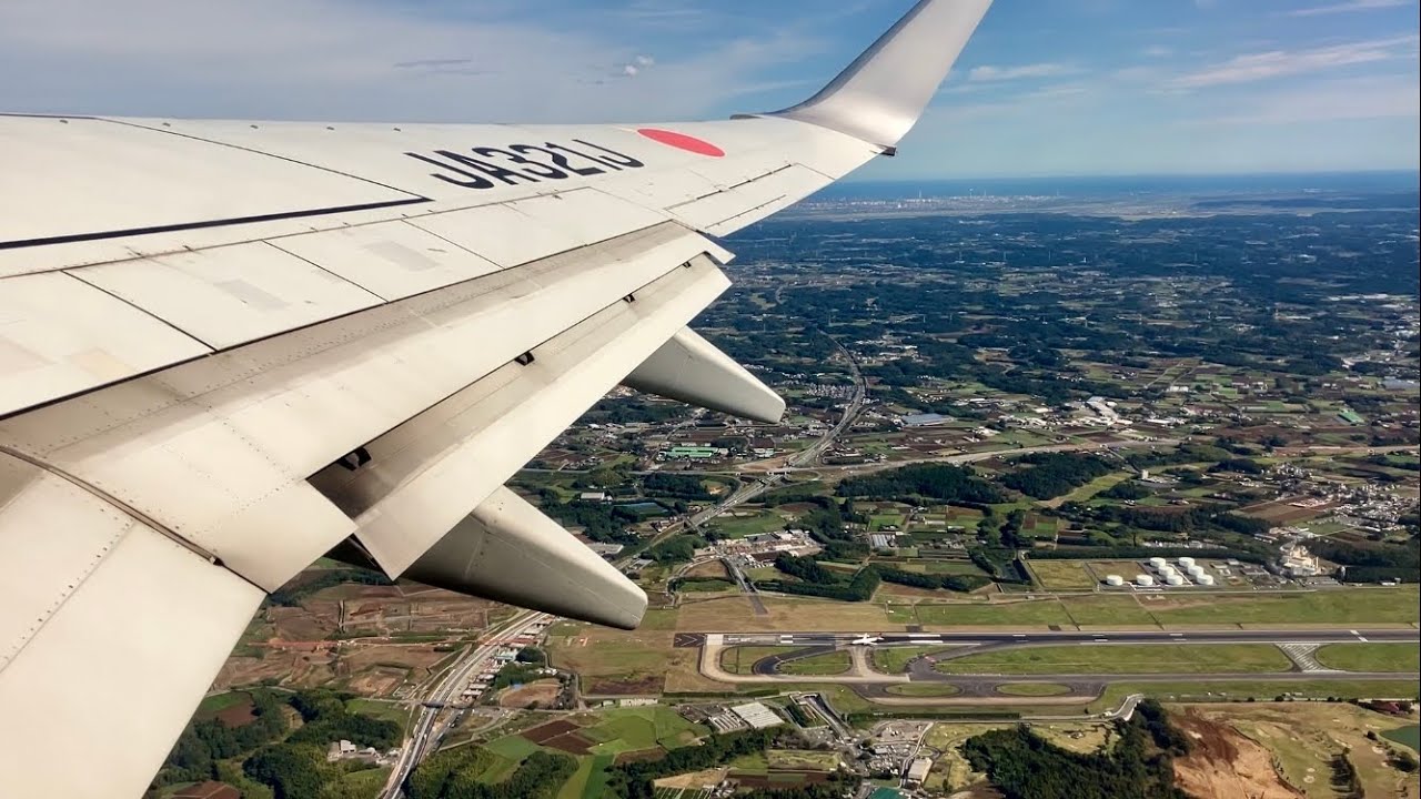 成田空港離陸から羽田空港上空までの機窓 (JAL B737 中部行き)