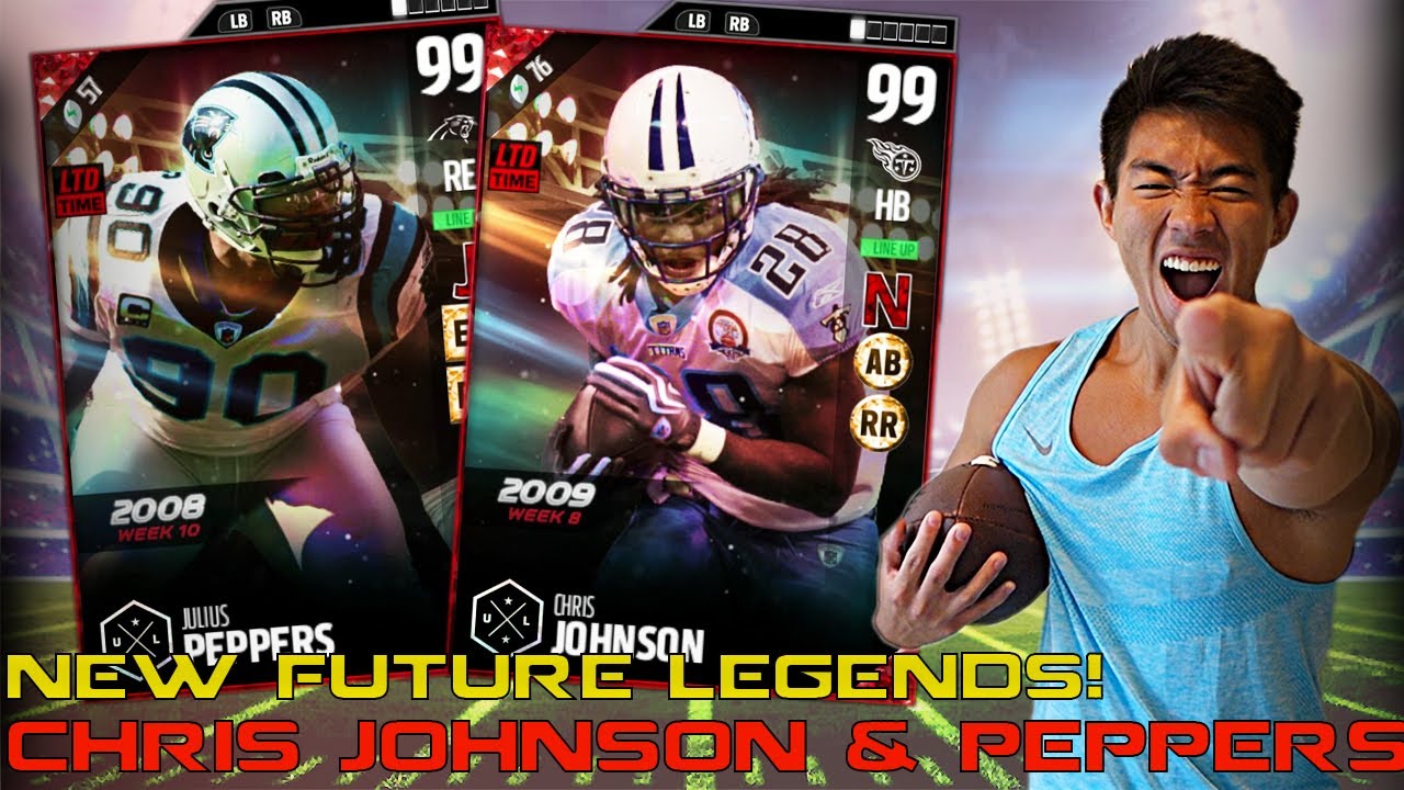 NEW FUTURE LEGENDS CHRIS JOHNSON & JULIUS PEPPERS! MADDEN 17 ULTIMATE TEAM
