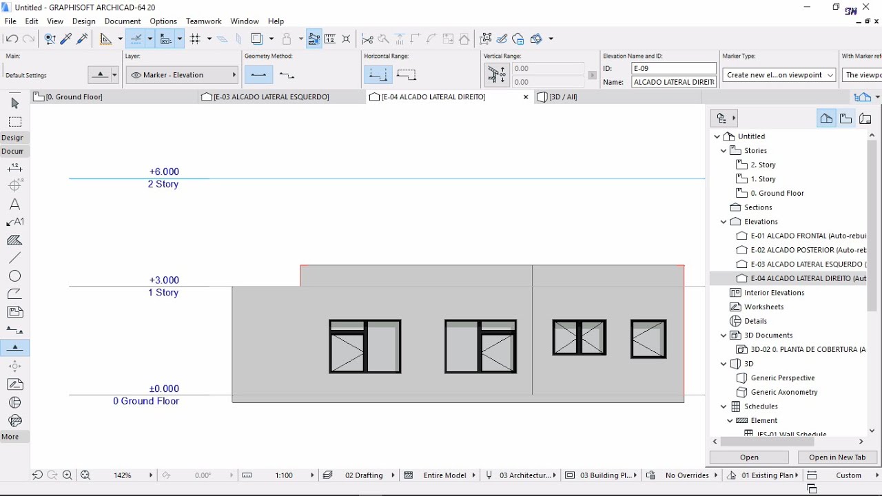 ALÇADOS NO ARCHICAD