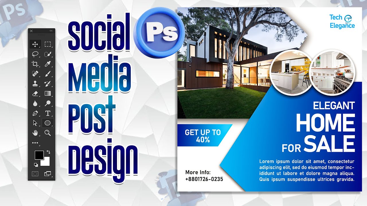 Real Estate Ad Post Design in Photoshop | Professional Property Ad Design Tutorial