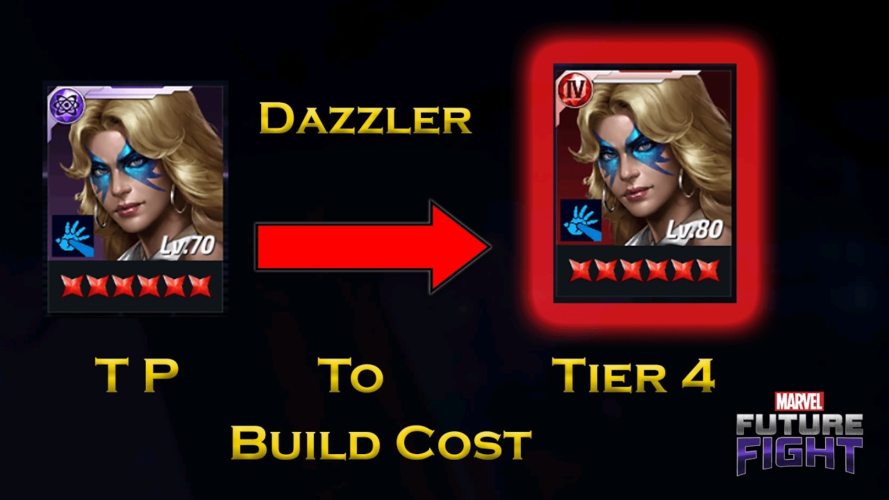 Dazzler Transcended Potential Level 70 To Tier 4 Build Cost  - F 2 P - Marvel Future Fight