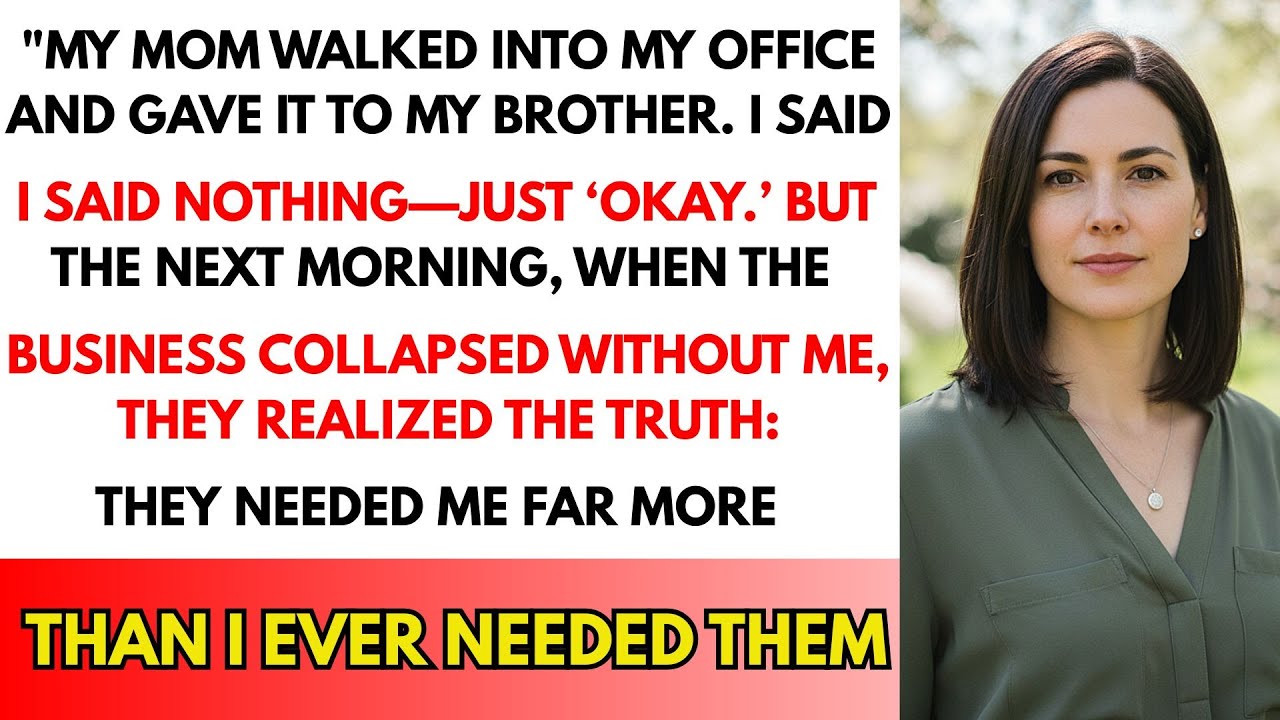 My Mom Pushed Me Out of My Own Office — The Next Morning, They Begged Me Back