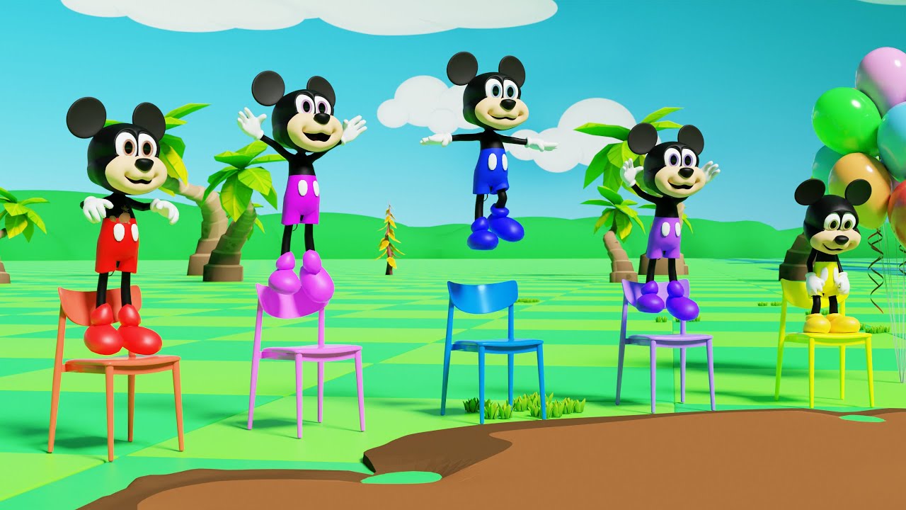 Five Little Mice Jumping On The Bed | Children Nursery Rhyme |