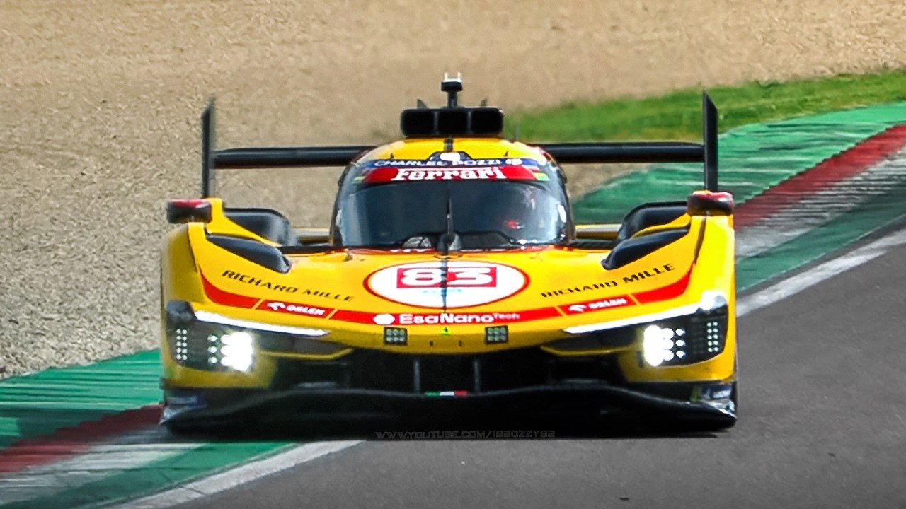 The three updated Ferrari 499P WEC Hypercars testing at Imola ahead of the 2026 season opener!