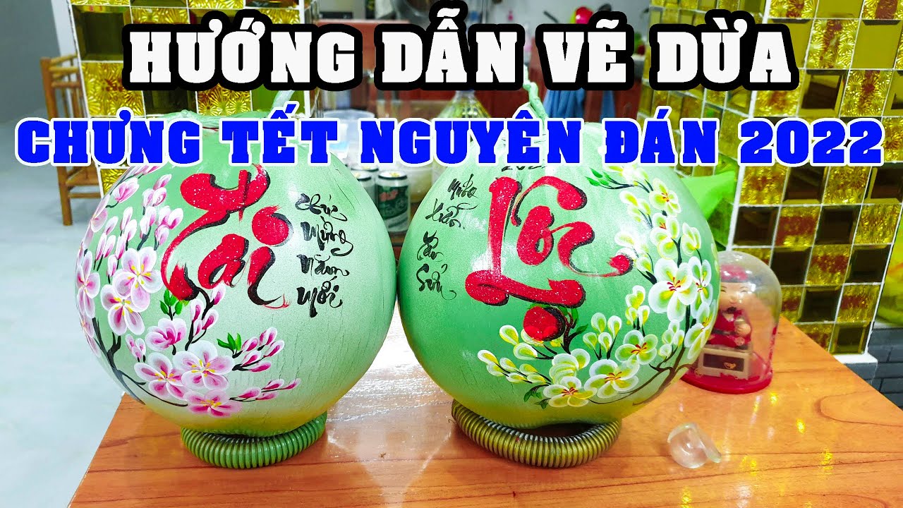 Vẽ dừa chưng tết 2023 - Tết Quí Mão