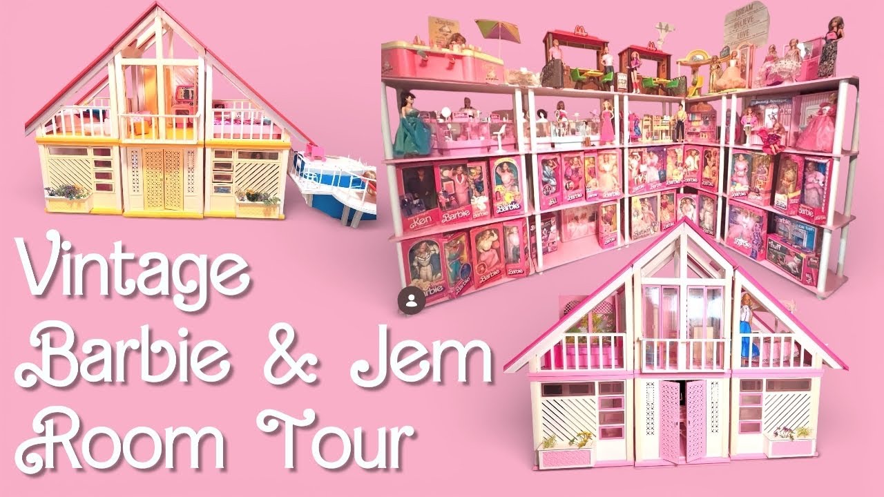 80’s Barbie Dolls, Play Sets, Dream Houses, and Jem Dolls Room Tour 