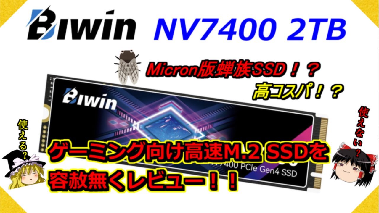 高性能・高コスパ！？Biwinオリジナルブランドのゲーミング向けNVMe M 2 SSD 【Biwin NV7400 2TB】を容赦無くレビュー！