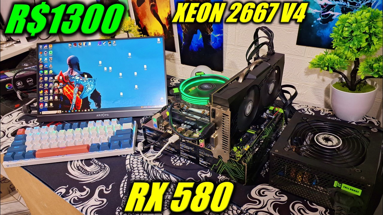PC Gamer Xeon 2667 V4 Barato por R$1300- Teste em Vários Jogos