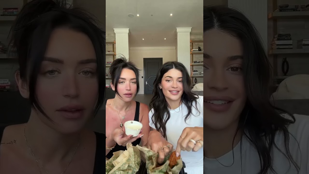 Kylie Jenner and BFF Stassie Karanikolaou enjoy a feast of SIX different wings and cookies