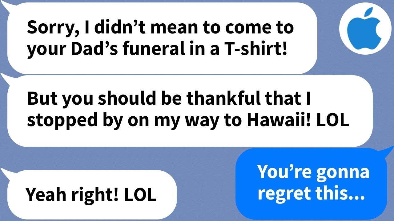 【Apple】My SIL comes to my father's funeral in an Aloha shirt... 3 years later when she got married..