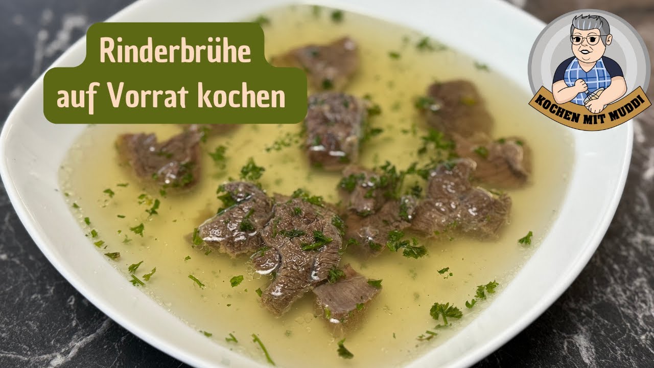Rinderbrühe auf Vorrat kochen
