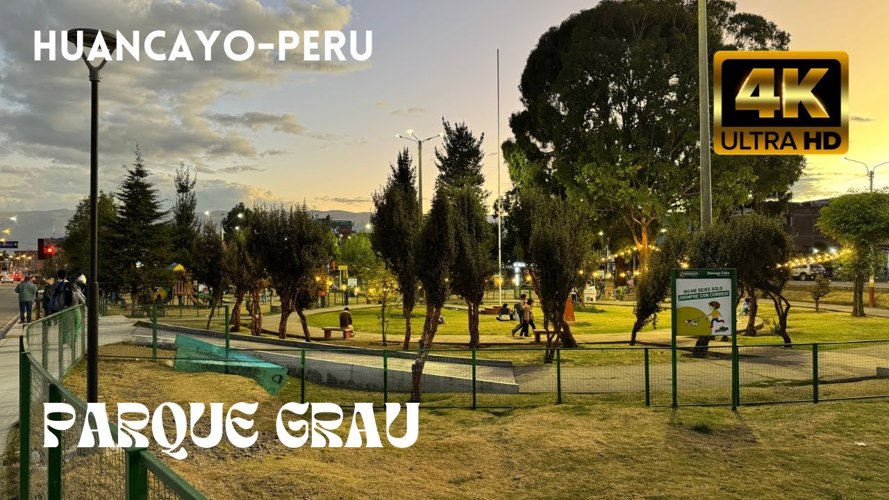 Walking Tour/IRL: Parque Grau-Huancayo-Perú/4k Professional/ASMR Relax Sleep