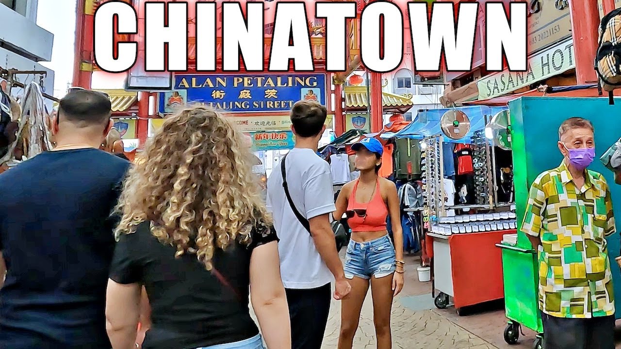 Petaling Street Chinatown Kuala Lumpur. KL Malaysia Walking Tour 4K