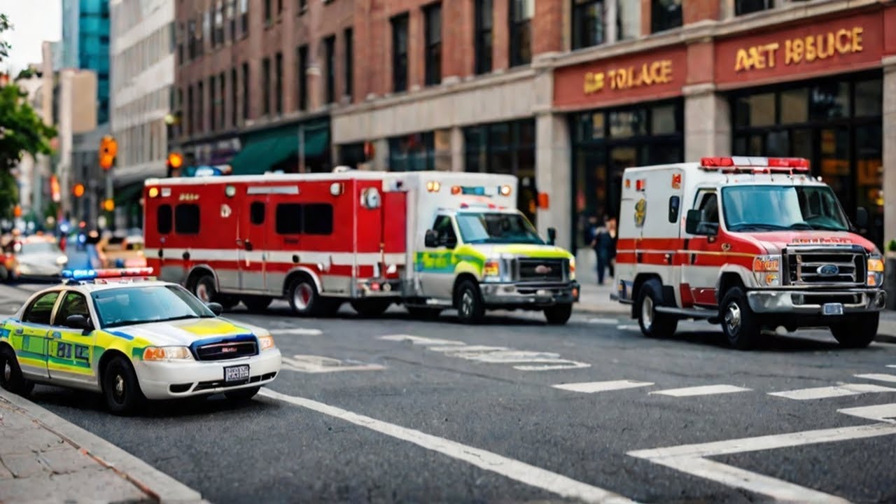 Sonido de ambulancia, policía y bomberos