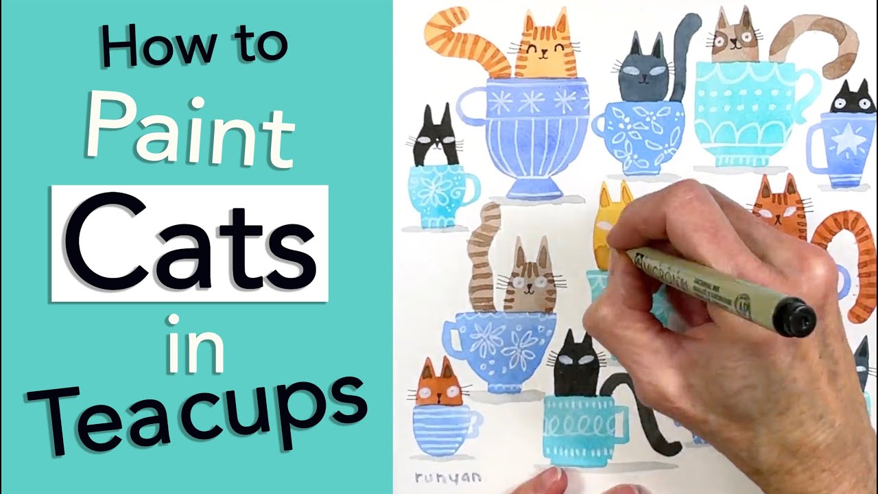 How to Paint Cats in Teacups