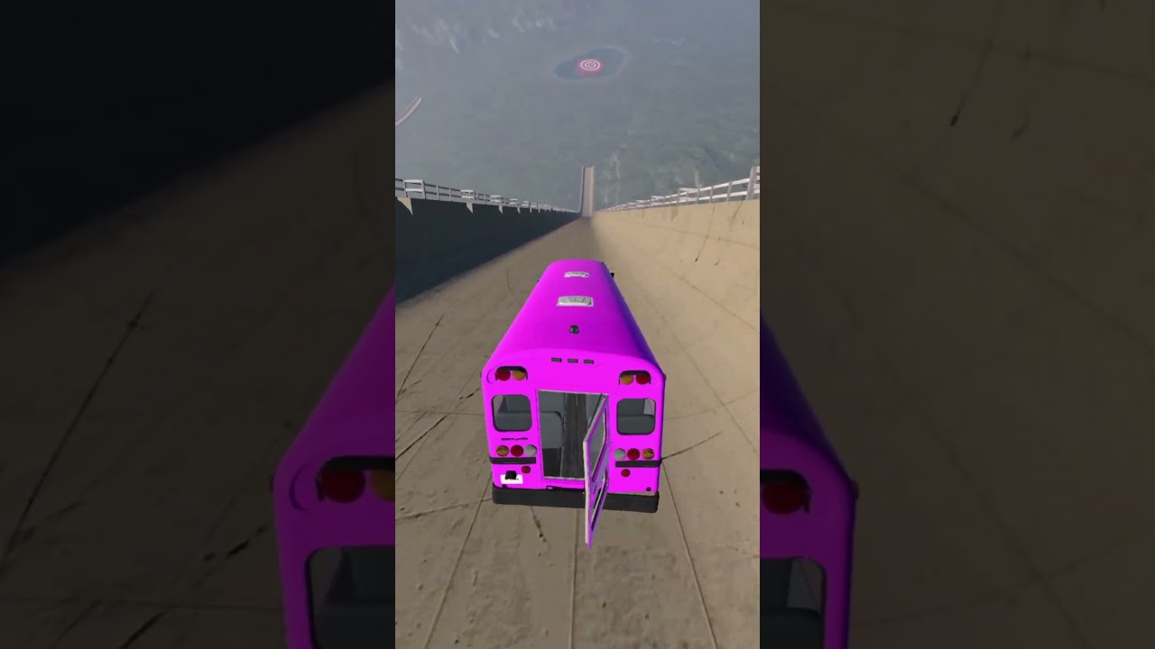 Pink Bus vs Water Tanker: The Ultimate Downhill Ramp Crash