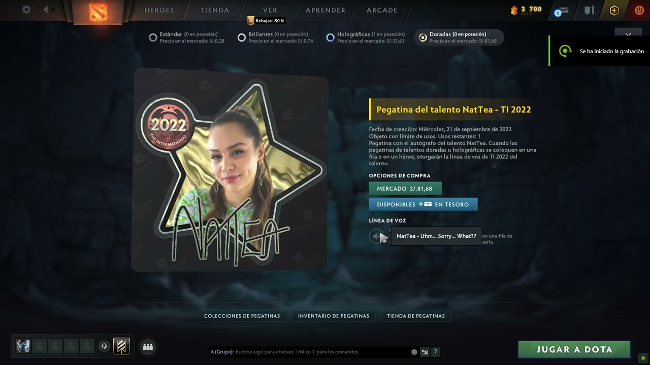 NatTea english talent voice line 2022 dota 2