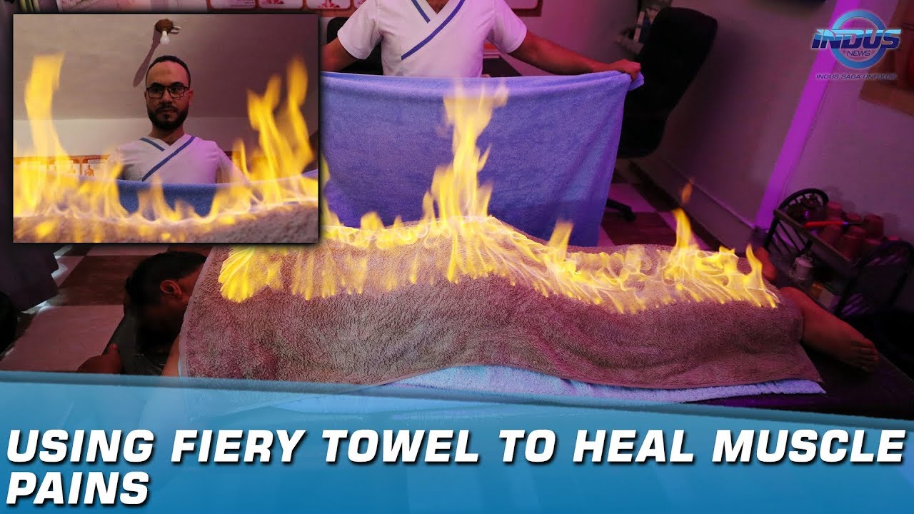 Using Fiery Towel To Heal Muscle Pains | Indus News